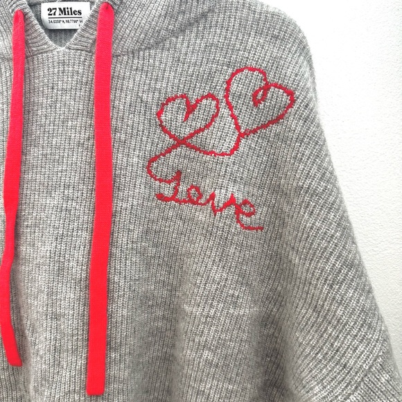 27 Miles Malibu Love Cashmere Hooded Sweater in Gray - Picture 3 of 6